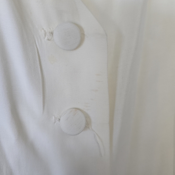 R.J Stevens Vintage 90s White Button Down Midi Sleeveless Swing Dress Size 14 - Picture 5 of 5